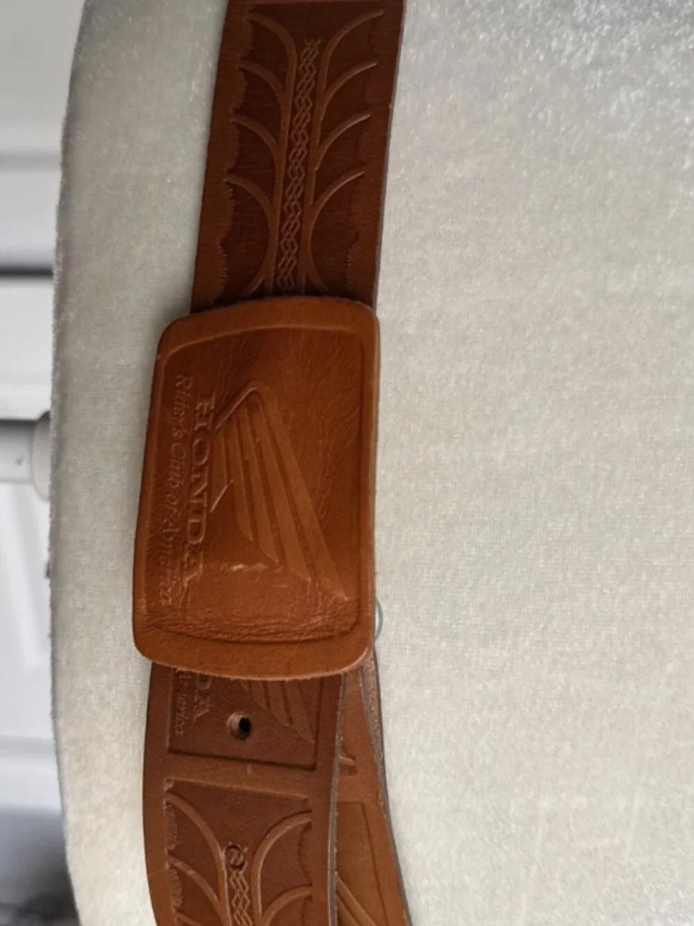 RARE Vintage Honda Rider’s Club of America Brown Leather Belt